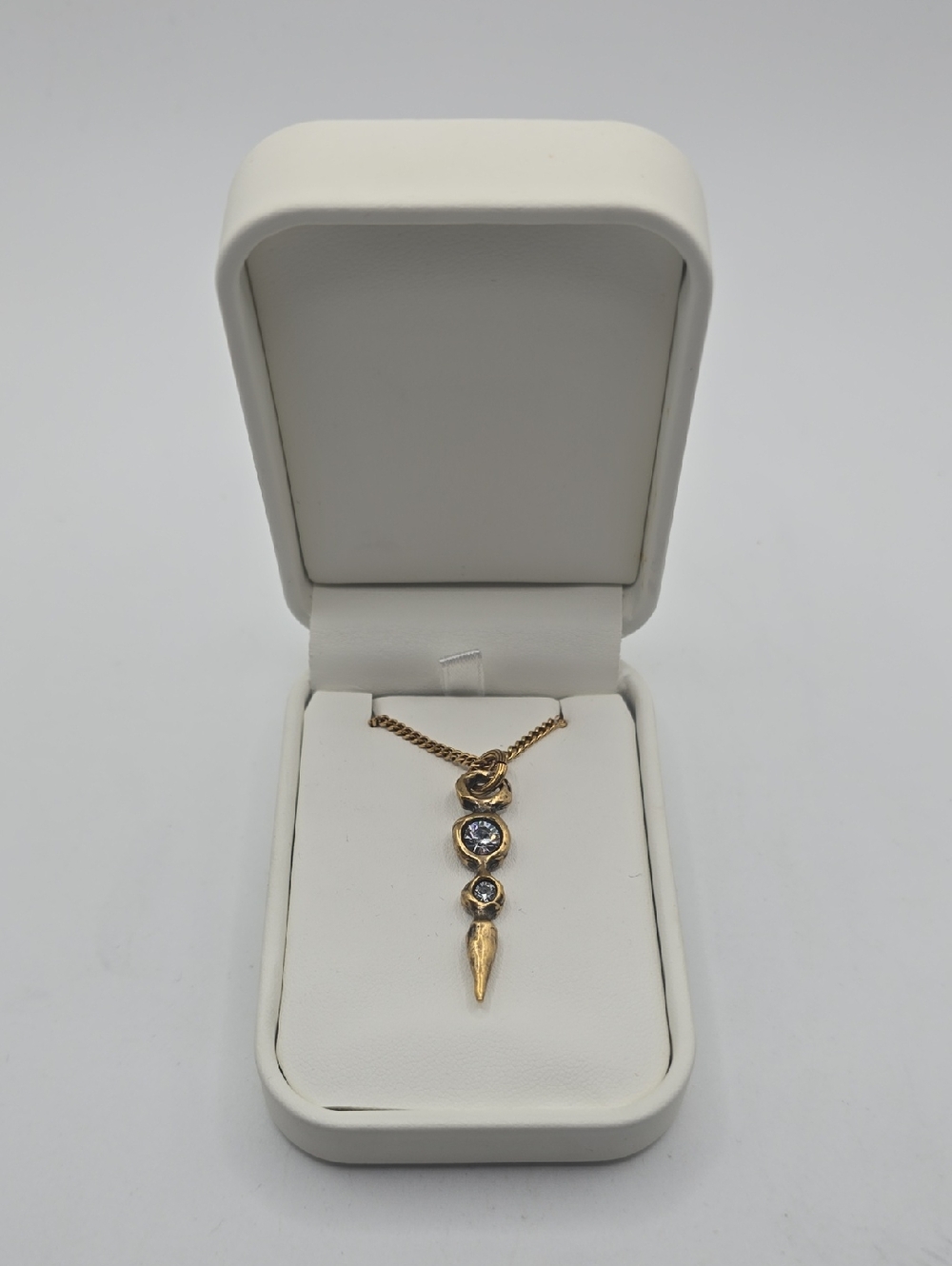 Rook + Criw Patricia Locke Gold-Tone Pendant Necklace with Clear Crystal Stones